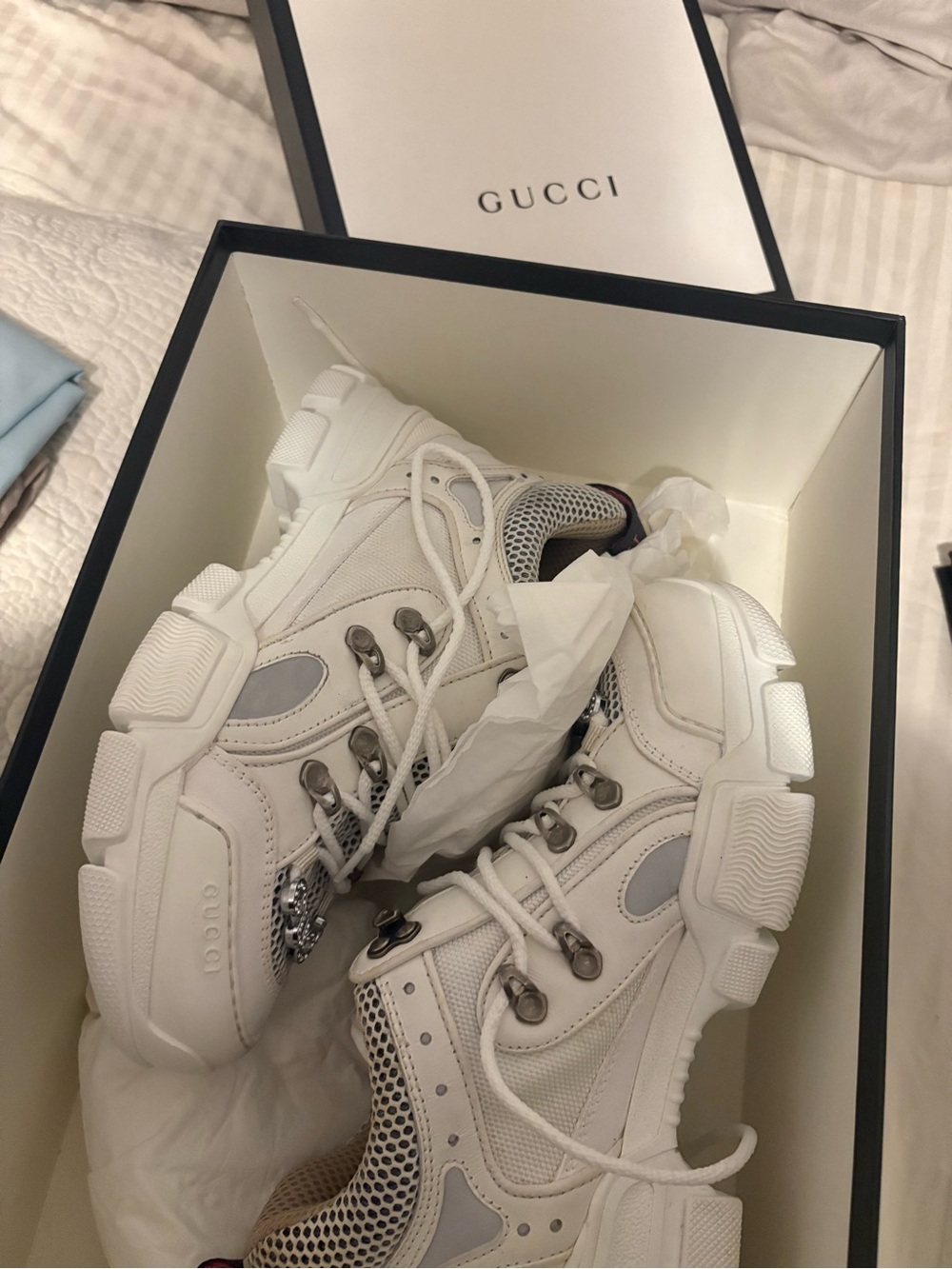 Gucci flash streak Sneakers ladies 5.5 stunning shoes in box.